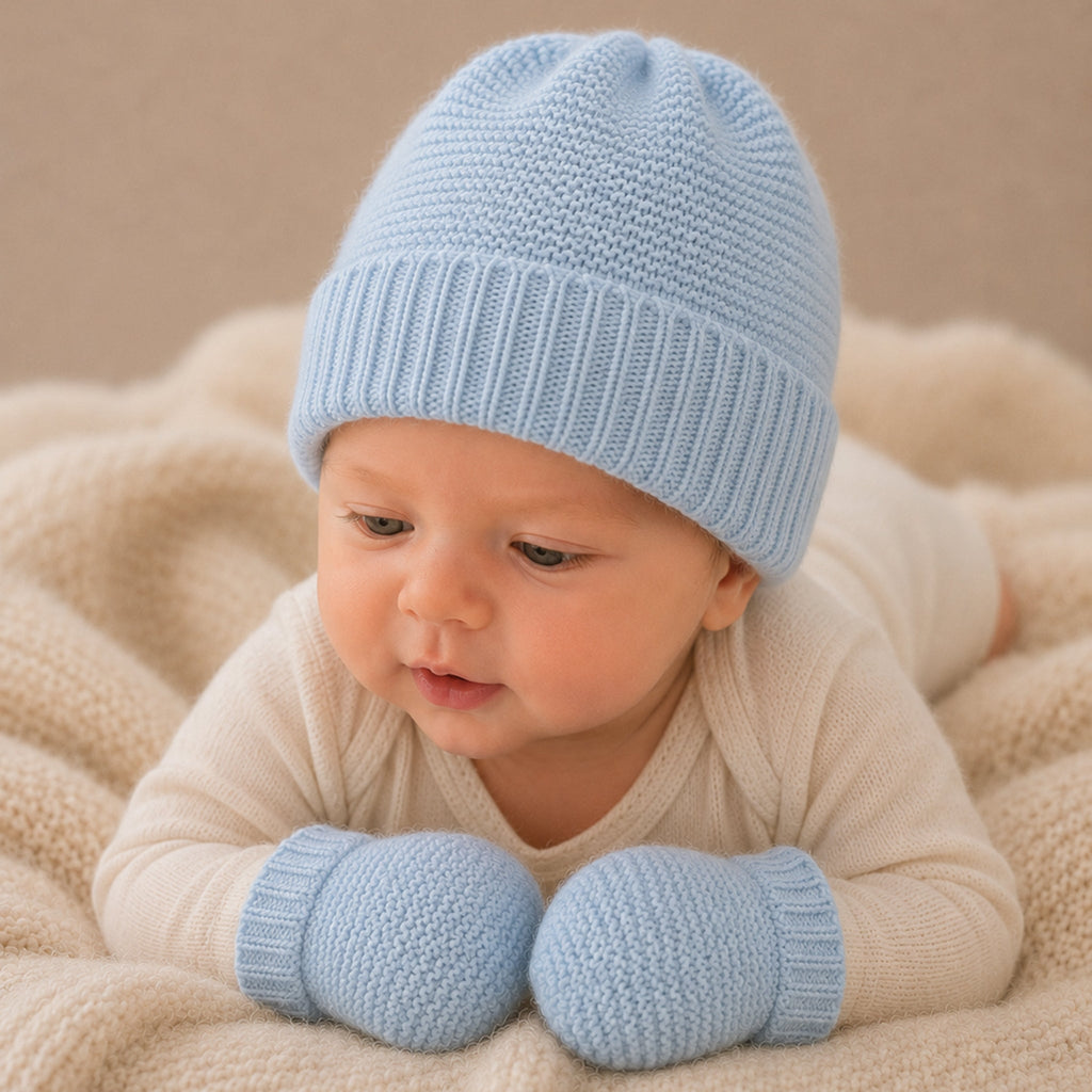 BABY CASHMERE BEANIE-BABY BLUE