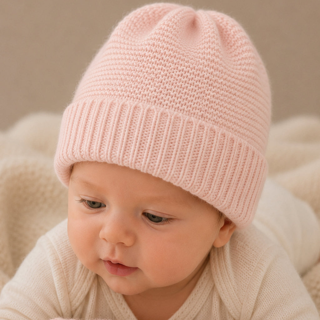 BABY CASHMERE BEANIE- BABY PINK